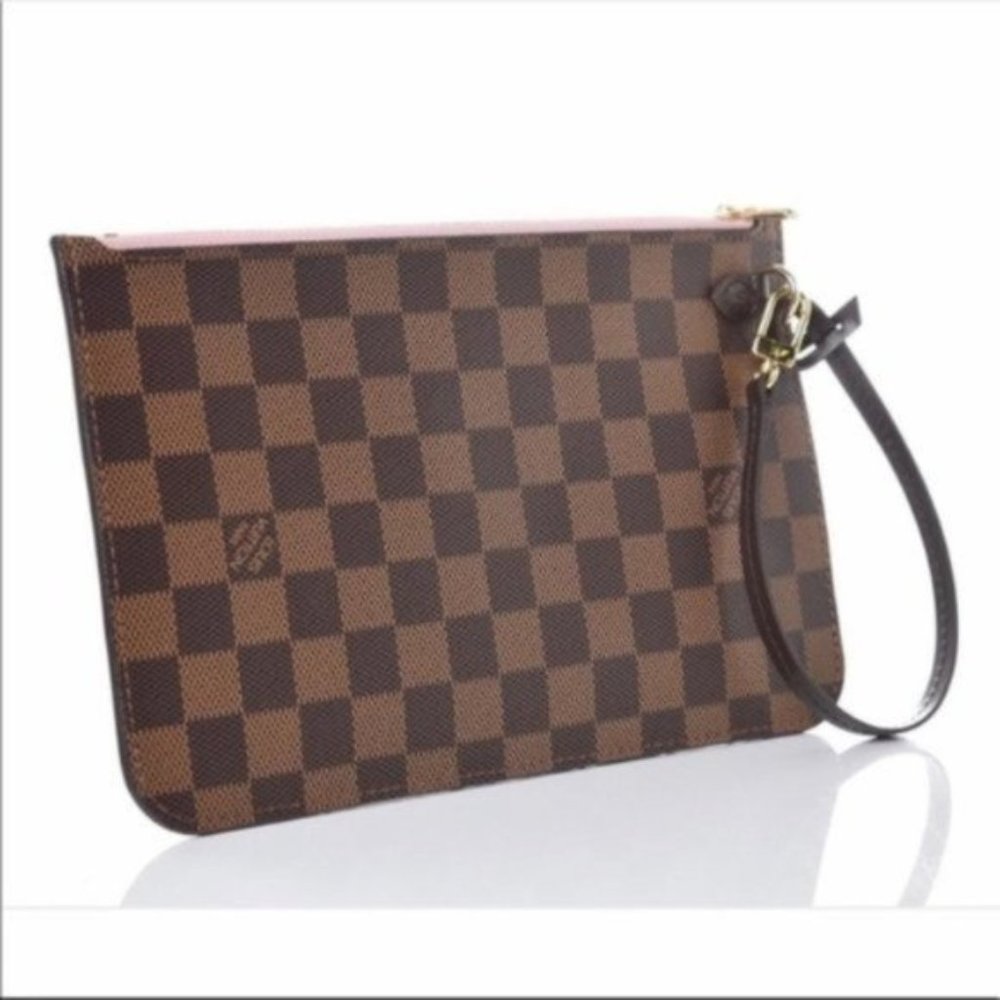 Auth  NEW Louis Vuitton Neverfull MM damier pouch ballerina